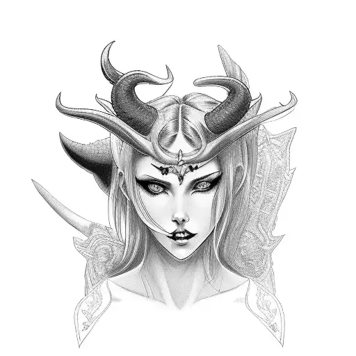Sexy Demon Girl With Horns