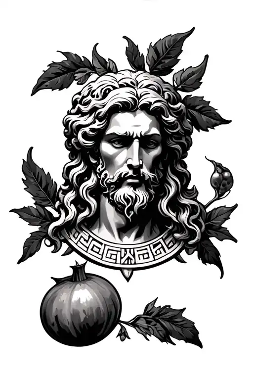 Hades Greek God Symbol With Pomegranates