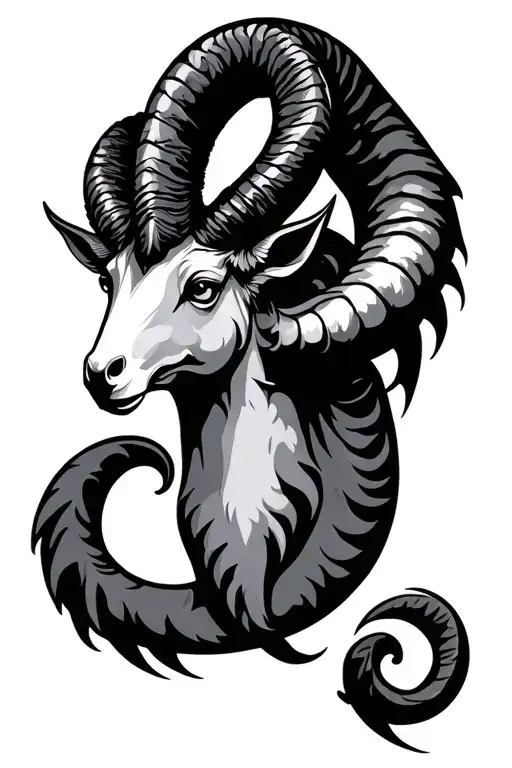 Goth Capricorn Zodiac Symbol