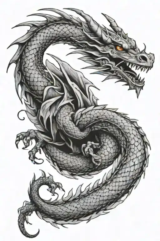 Dragon Wrapped With Latin Quote