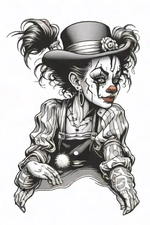Cholo Style Girl Clown Crying Pretty Las Vegas Themed