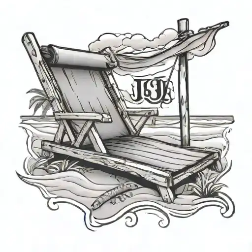 Beach Bed With Initial J In It