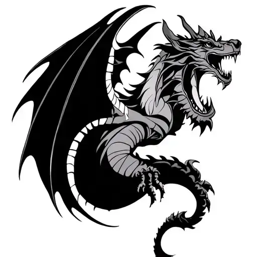 Caraxes From House Of The Dragon Flying Half Sleeve