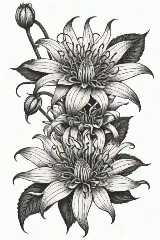 Spider Lily Wrapped Around A Sunflower