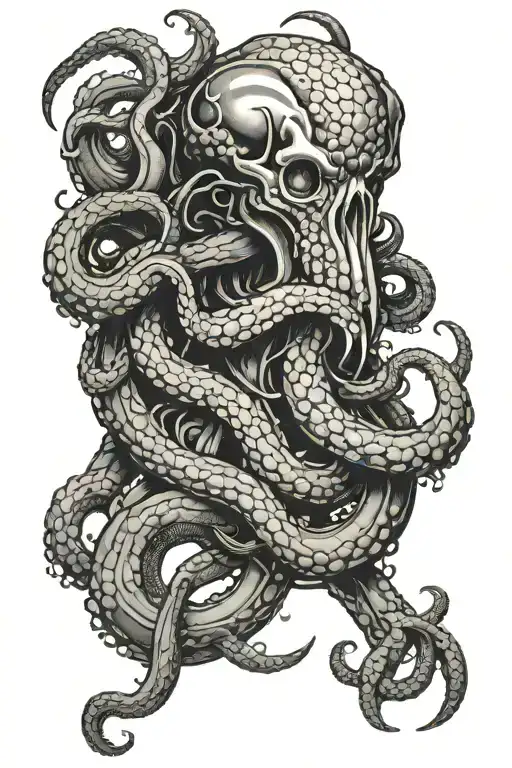 Kraken Holding Tools In Each Tentacle