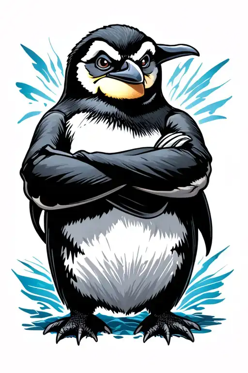 Angry Penguin Arms Crossed