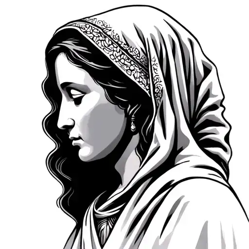 Mother Merry Facing Forward With Hood Praying