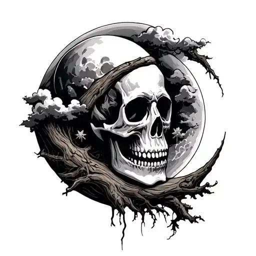 Skull Wood Cloud Moon