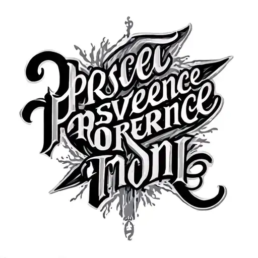 Perseverance In Stone Lettering