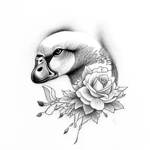 Goose With Flowers Dark