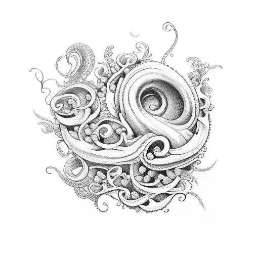 Ocean Waves With Flowers And Vines