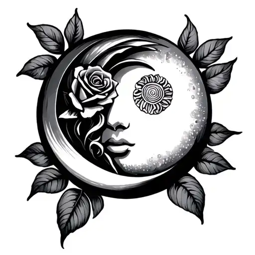 Sun And Moon In A Rose