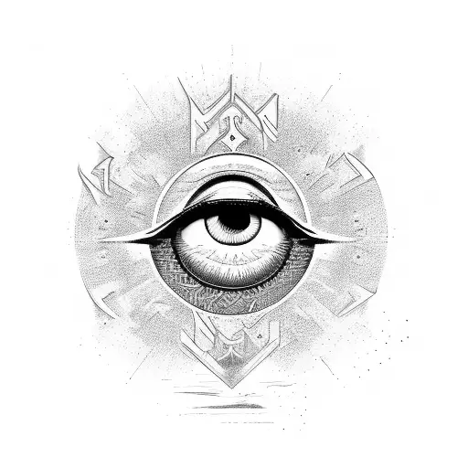 All Seeing Eye With Crow And Backround