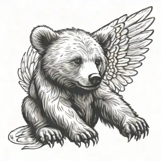 Bear Cub With Angel Wings