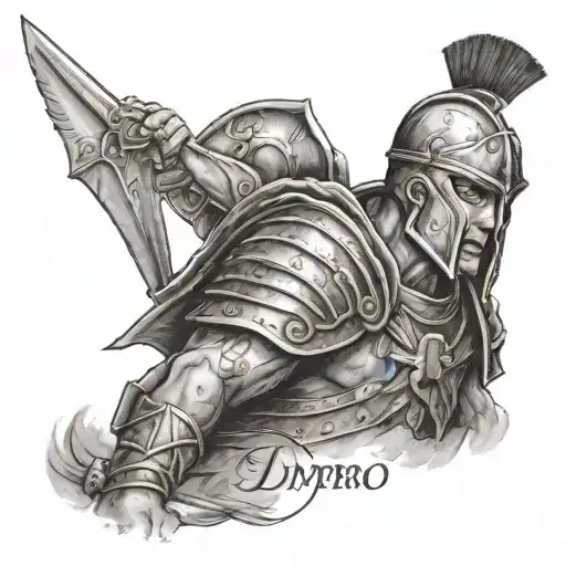 Roman Warrior With Dum Spiro Spero Written