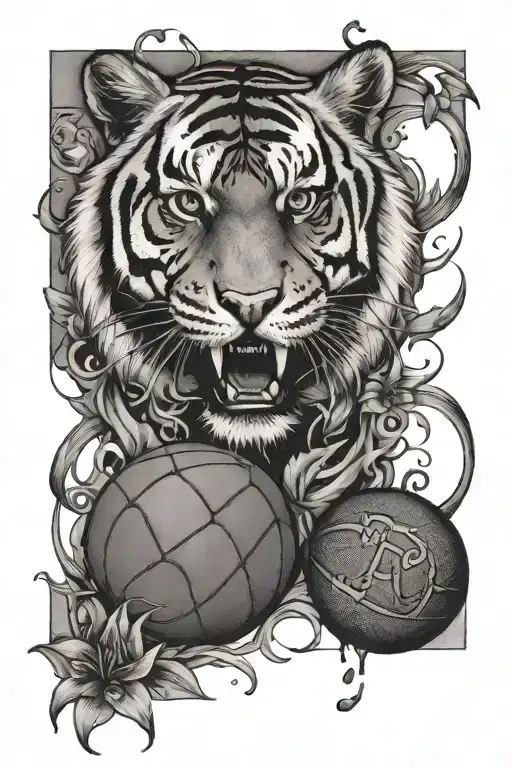 Tiger Lillies With Basketball And Football With Autism Hear Puzzle Piece