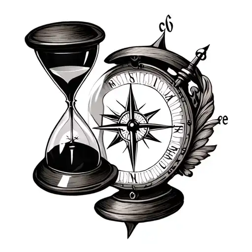 Hour Glass And Compass