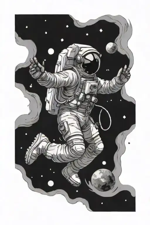 Astronaut Floating In Space