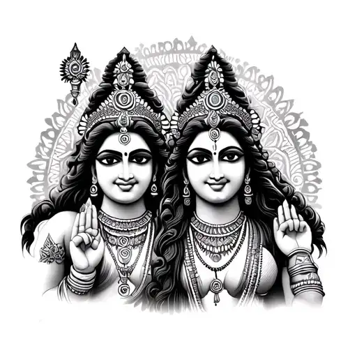 Hindu God And Goddess Old School Type