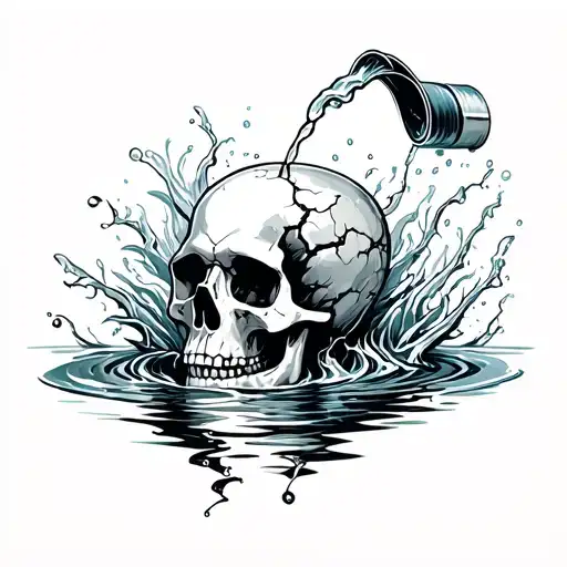 Aquarius Water Bearer Pouring Cracked Skull