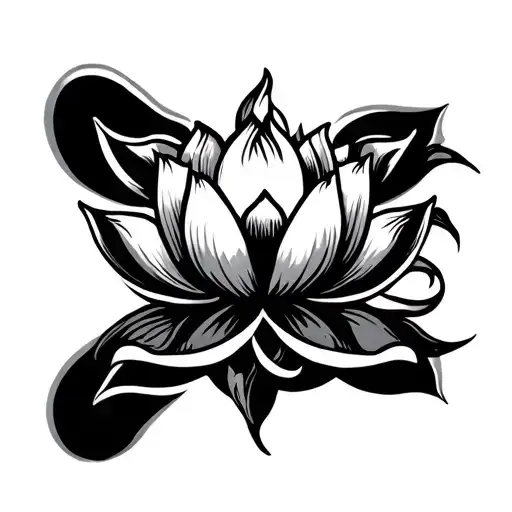 Unalome Symbol With Lotus