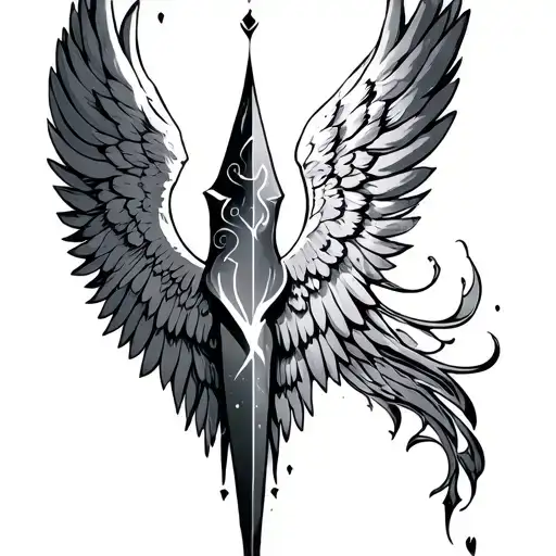 Angel Wings With Virgul Point