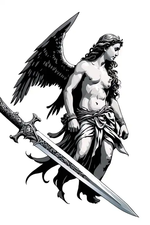 Angel Holding A Sword