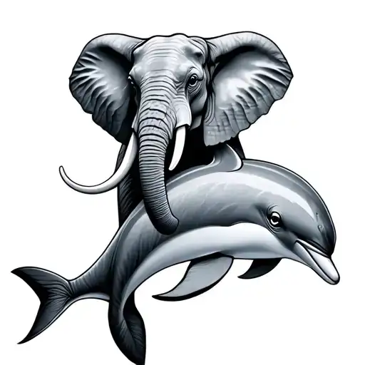 Elephant And Dolphin Together