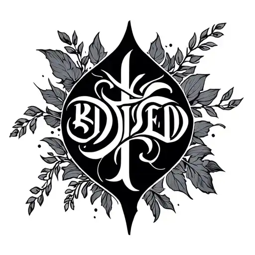 The Word Blessed With The D Turning Into A Cross