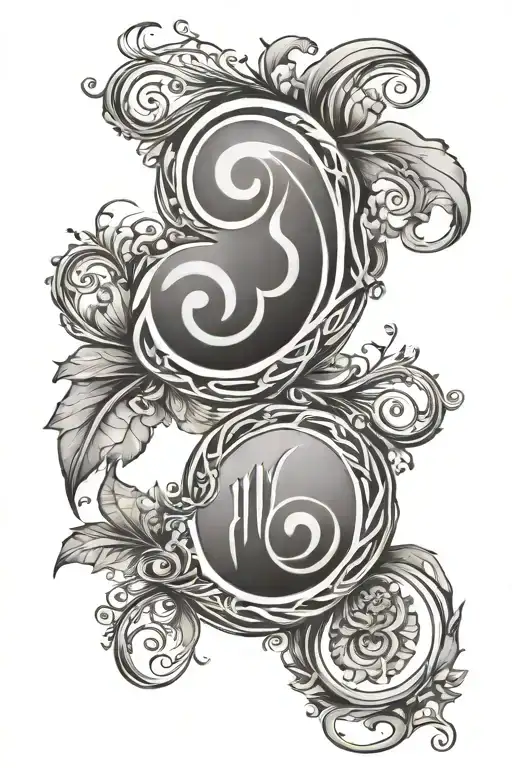 Mother Daughter Bond Symbol With Unalome Symbol