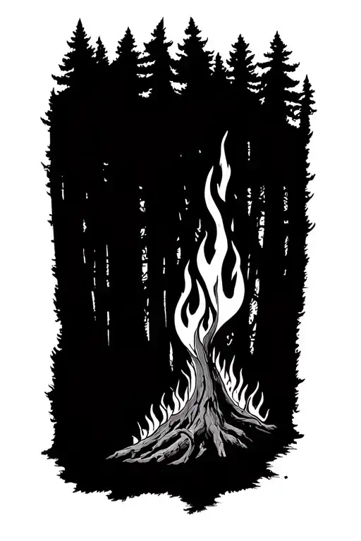 Draw Me A Forest Fire Inspired Tattoo For A Man