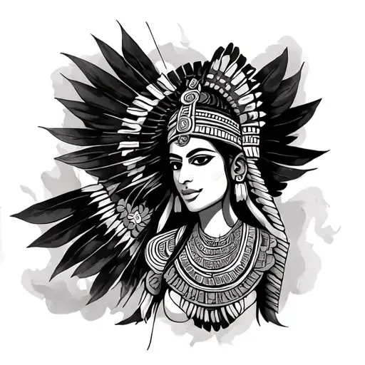 A Mayan Inspired Full Leg Sleeve