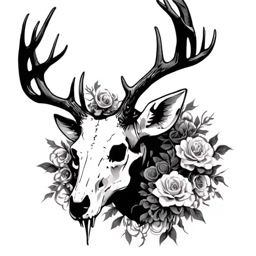 Deer Skull And Gothic Inspired