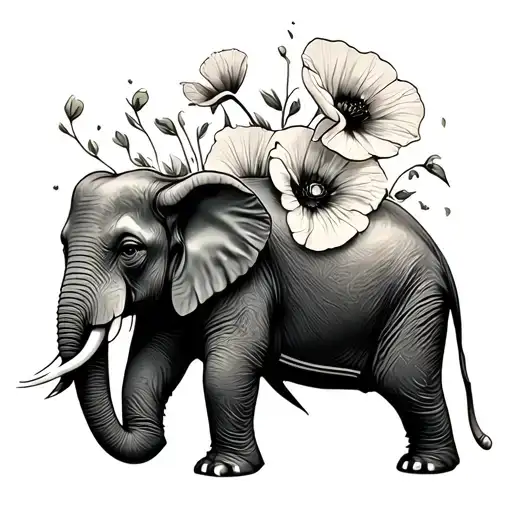 Cost Elephant With A Poppy On The Back