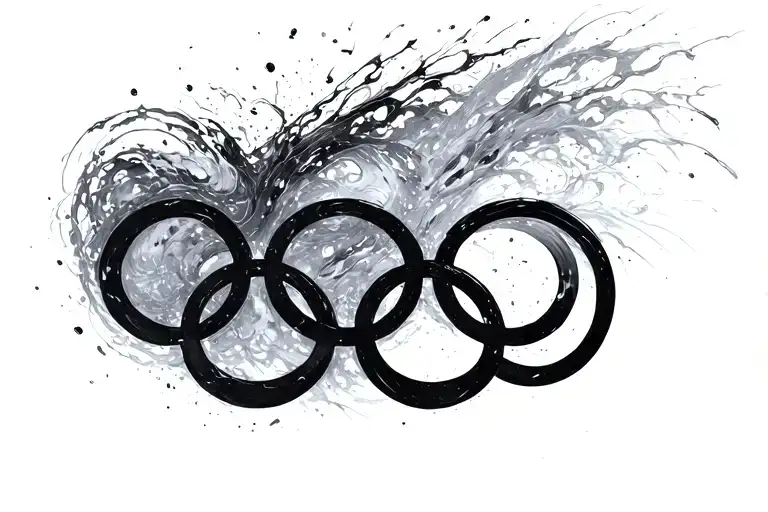 Olympic Rings Negative Space Abstract