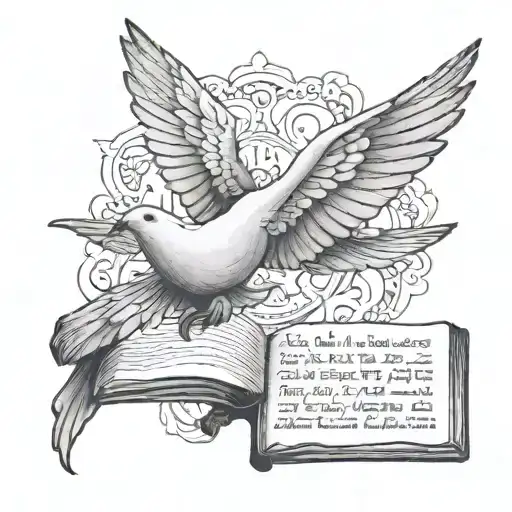 Dove And Bible Verse Written