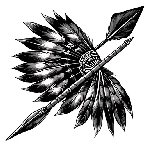 Cherokee Indian Feather Warrior Arrow Broad Head