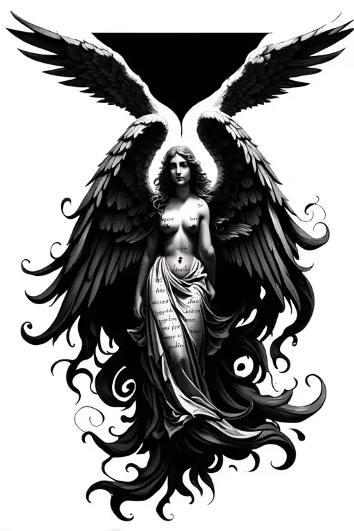 Angel Wings Built Out Of Bible Verses Flowing