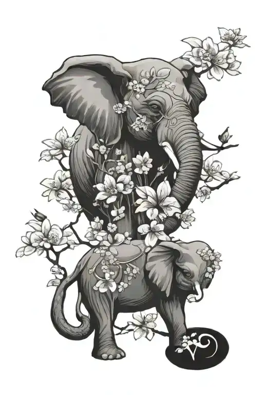 Cherry Blossom Elephant