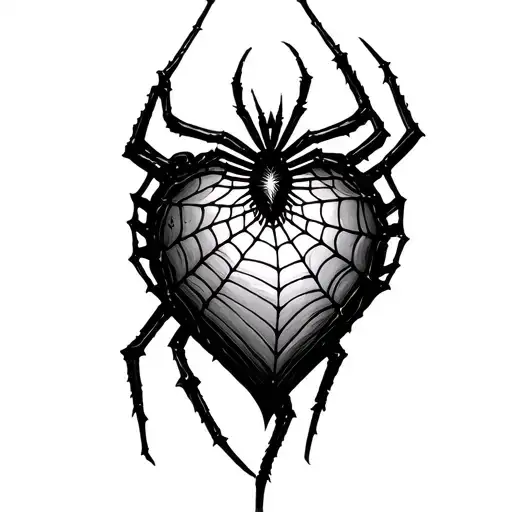 Love Heart Spider Web Design