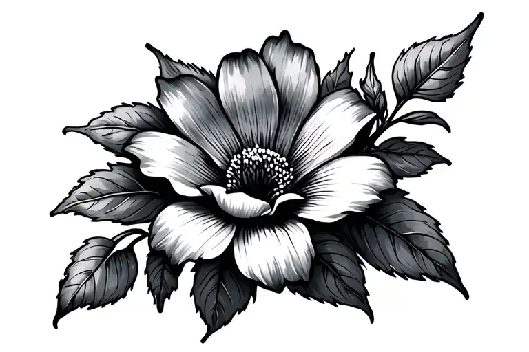 Flower With Leaves Collarbone