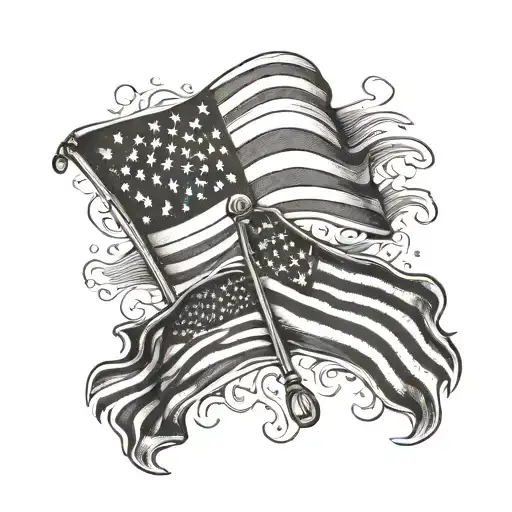 Dad Son American Flag