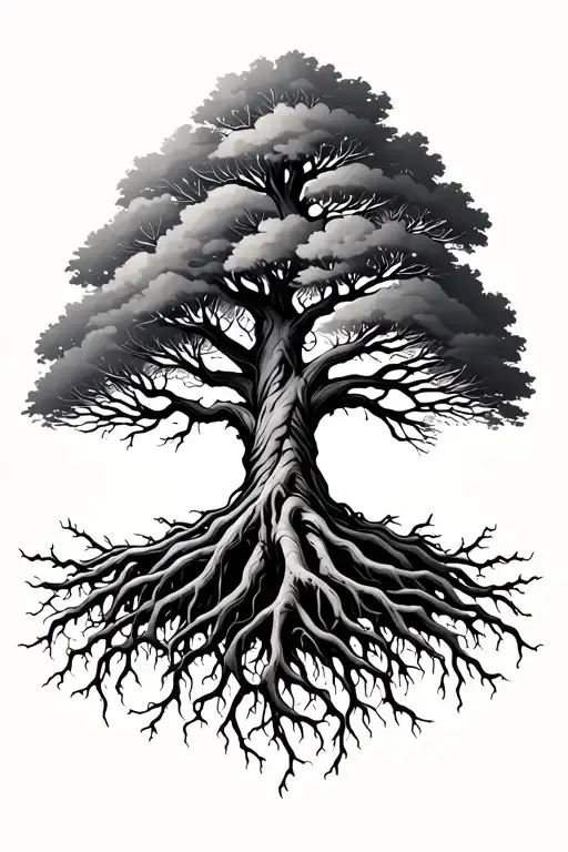 Family Tree With Long Roots