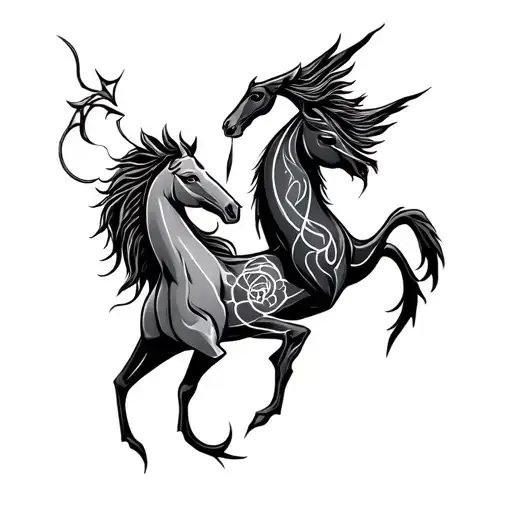 Aquarius And Sagittarius Zodiac Signs Intertwined