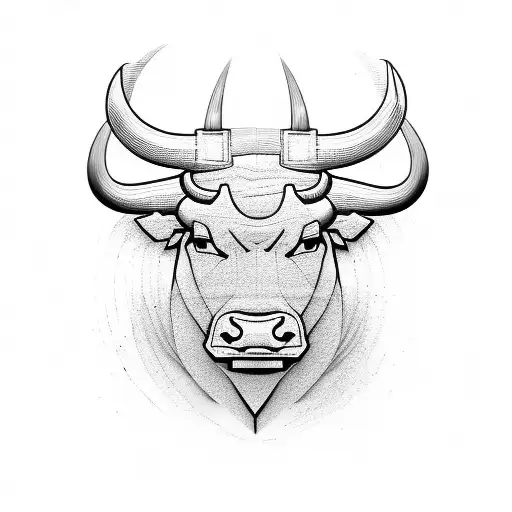 Bull Made From Lines