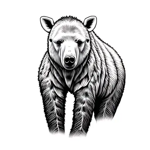 Giraffe Polarbear Line Art