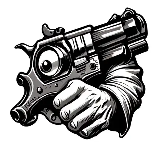 Tommy Gun With Eyes And Arms And Legs