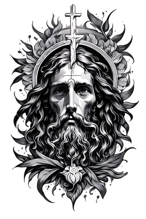 Religious Tattoo Design Combining