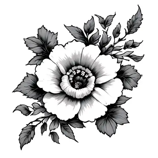 Marigold And Morning Glory Vine