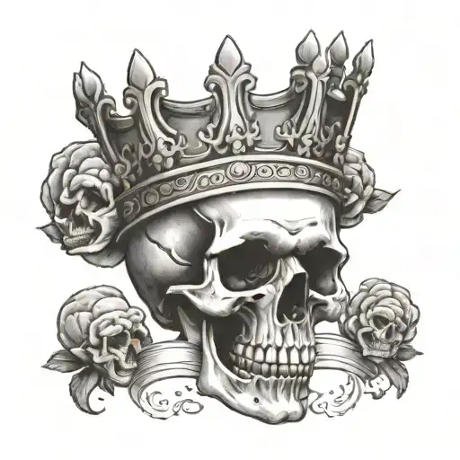 Word Simul Justus Et Peccator Around A Skull Wearing A Crown